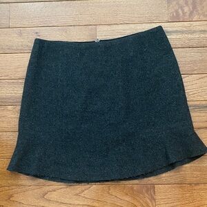 Madewell 1937 Flounce Hem Gray Wool Mini Skirt - Lined - Size 6